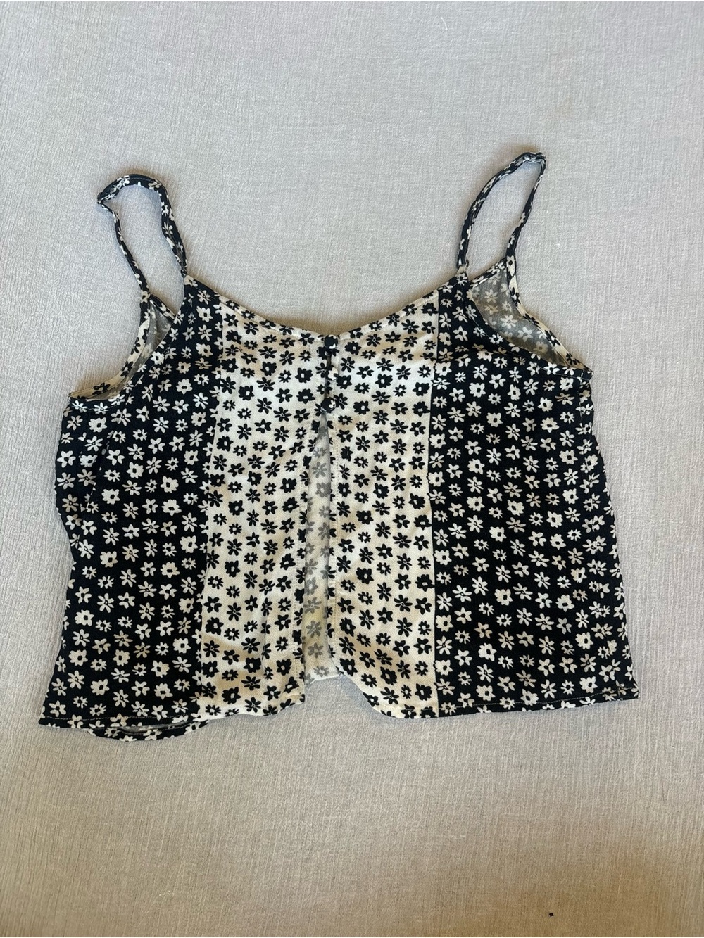Kendall & Kylie Black & White Floral Patchwork Cami